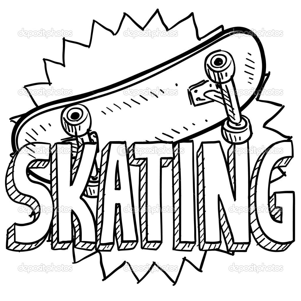 Skateboarding Sketch â Stock Vector Â© Lhfgraphics  21156385